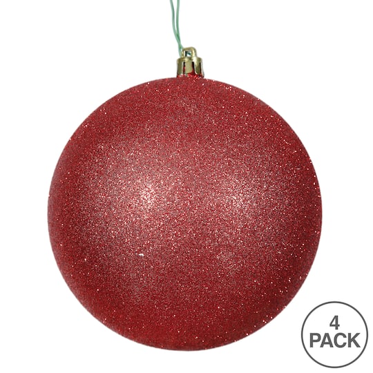 Vickerman 6" Glitter Ball Ornaments